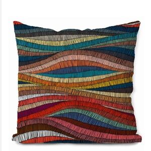 Colorful Wavy Pattern Pillow Cover